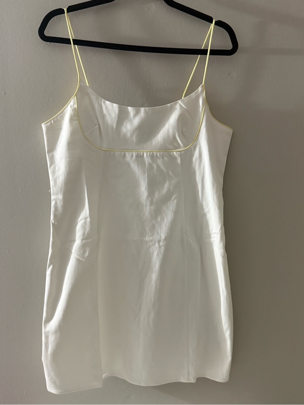ASOS White Slip Dress with Pale Yellow Trim